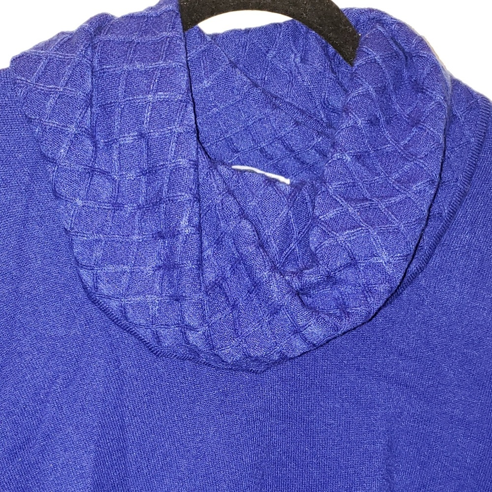 JM Collection Blue Turtleneck Sweater